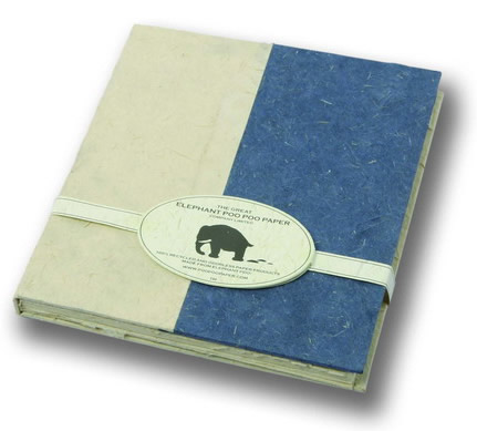 Caderno feito com papel de cocô de elefante